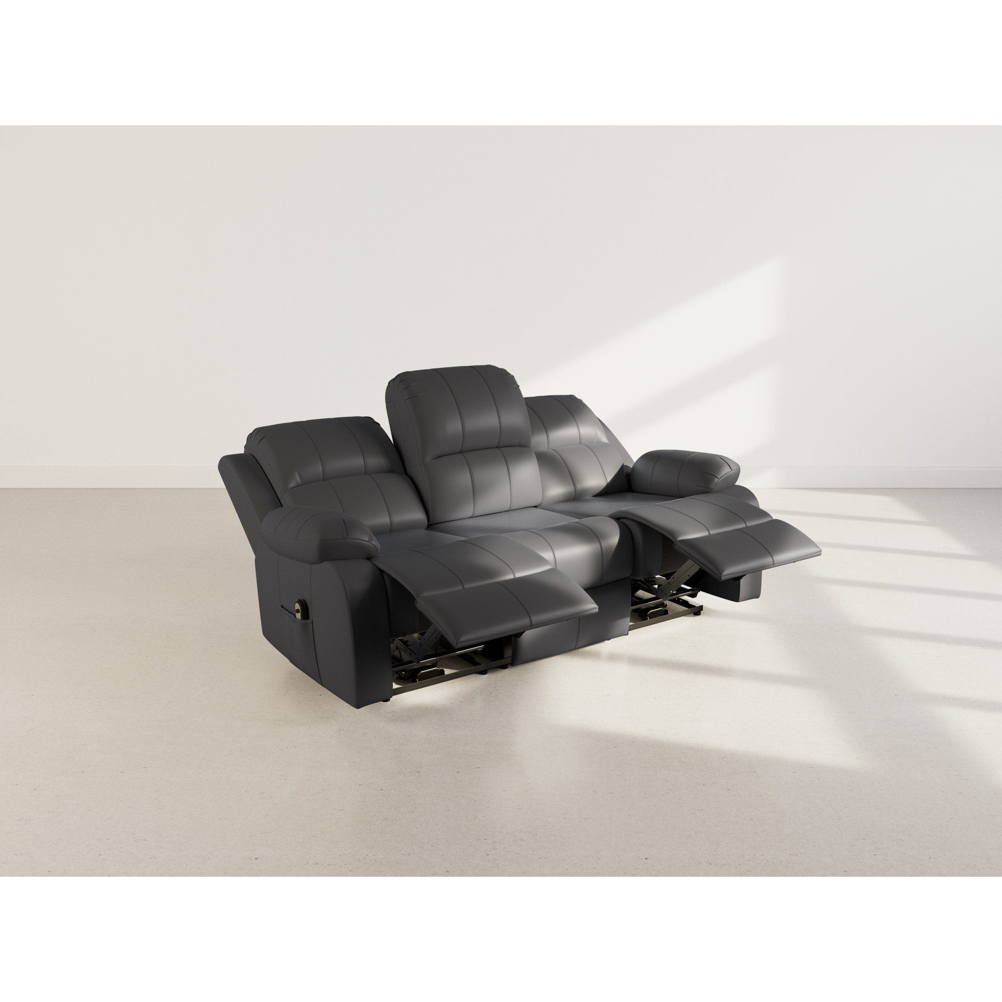 Armand - Canapé 3 places relax électrique en simili - Noir