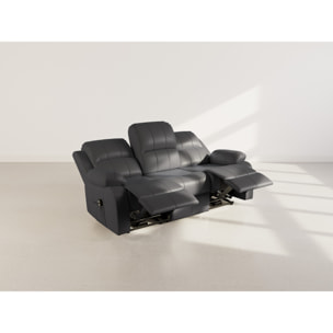 Armand - Canapé 3 places relax électrique en simili - Noir