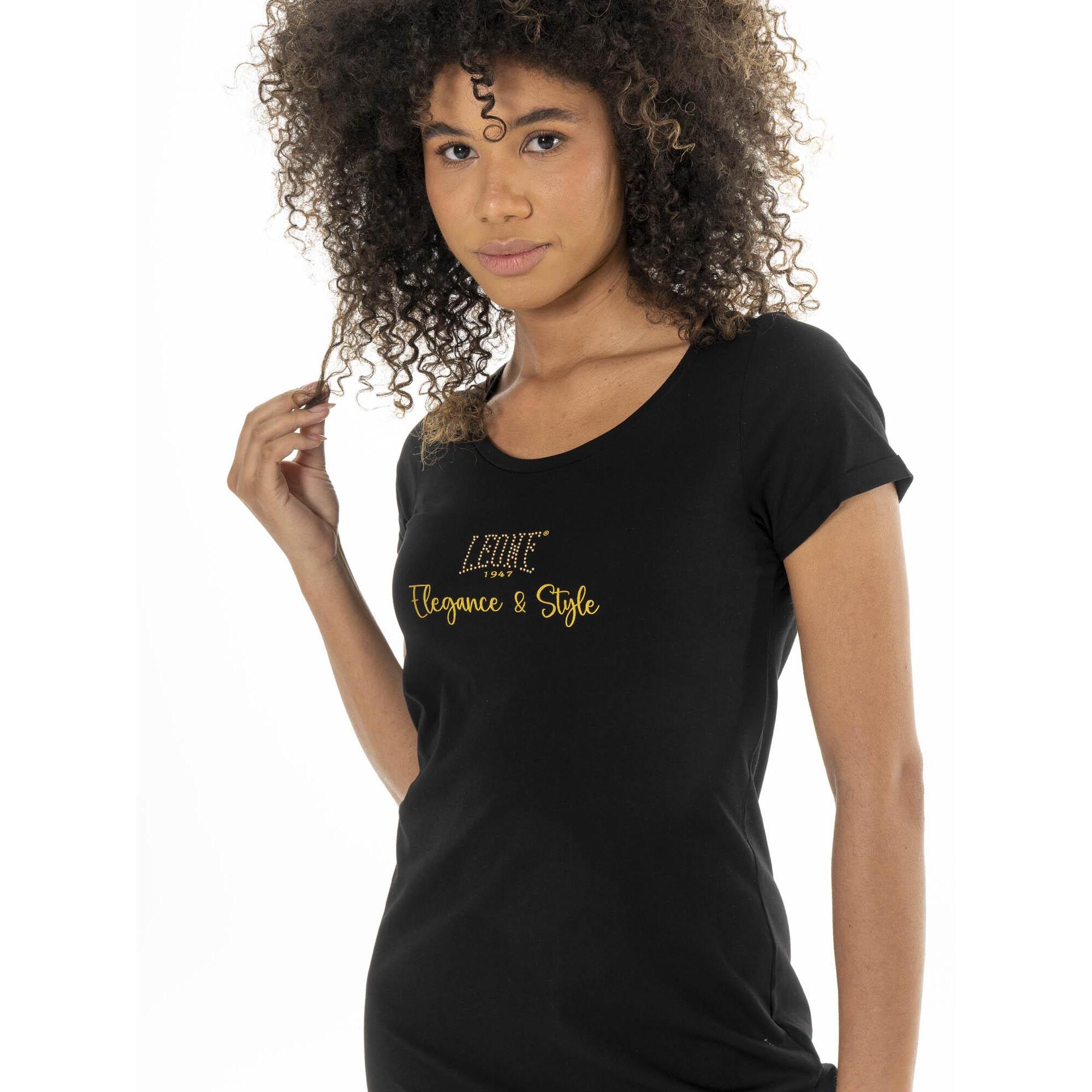 Leone Chic Gold vestido largo estilo camiseta de algodón elástico