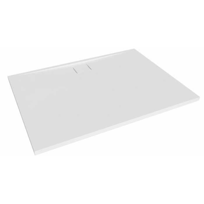 Vision 120x90cm receveur de douche rectangulaire ultra-plat 3cm, surface antidérapante, marbre coulé, blanc (SATSVVI12090B)