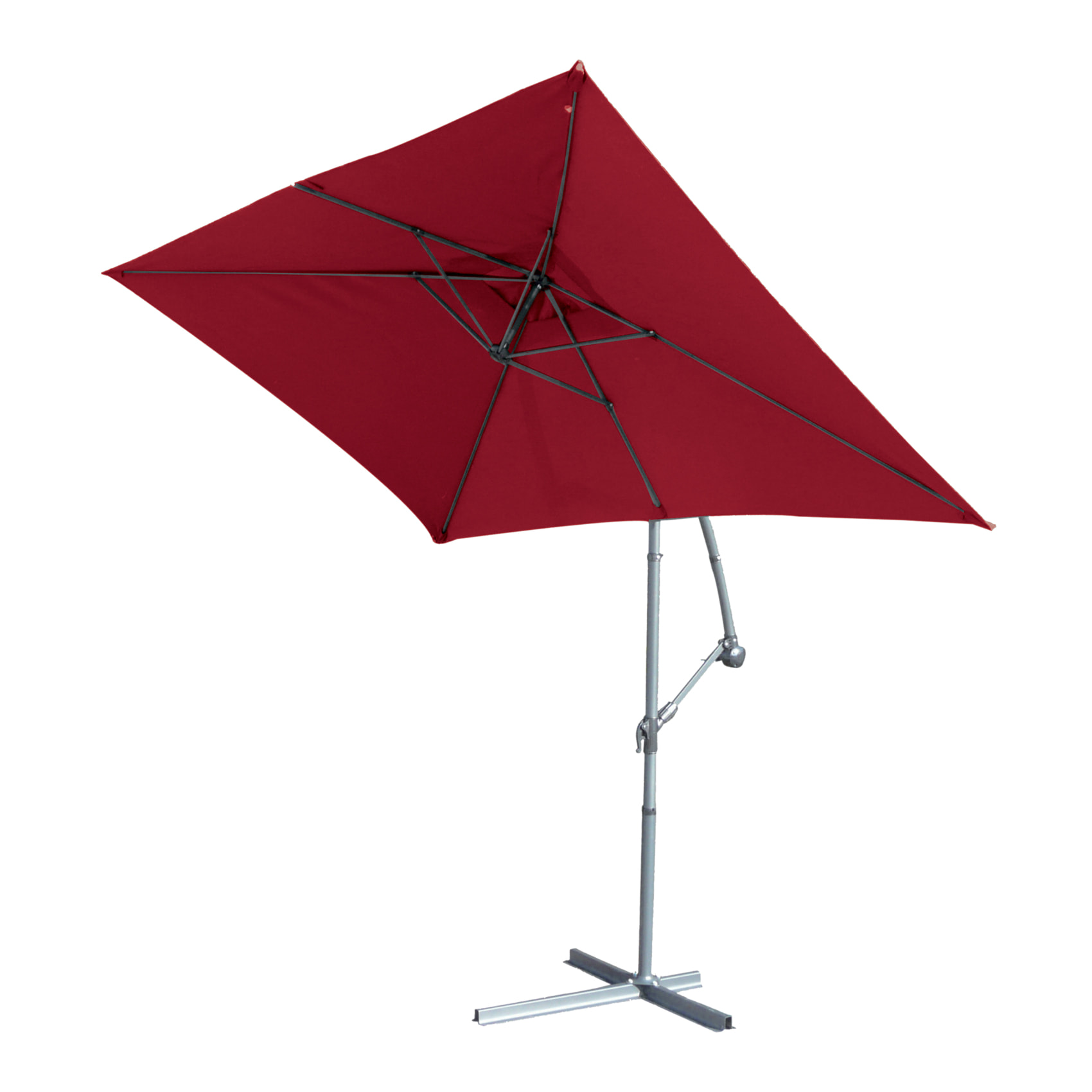 Parasol Structure Métal à Pied Déporté 3 x 2 m - Bordeaux