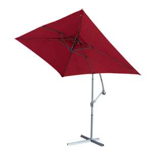 Parasol Structure Métal à Pied Déporté 3 x 2 m - Bordeaux