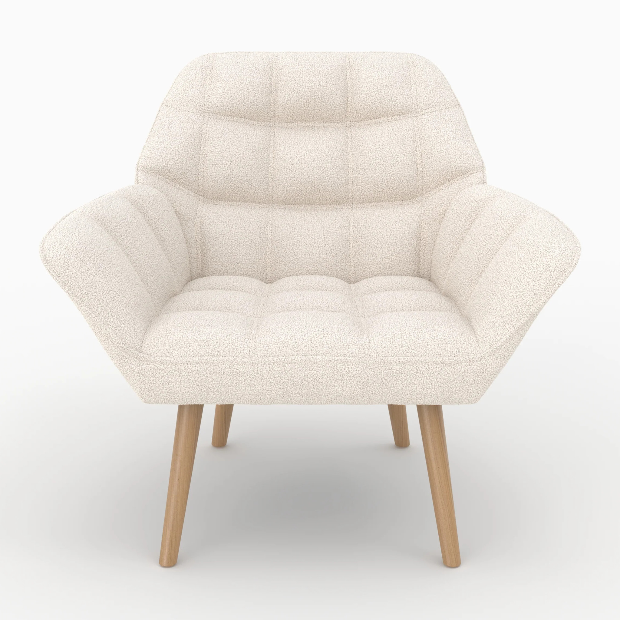 Fauteuil en tissu bouclé blanc - Simba
