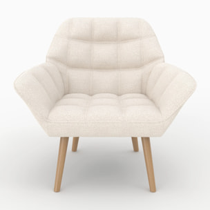 Fauteuil en tissu bouclé blanc - Simba
