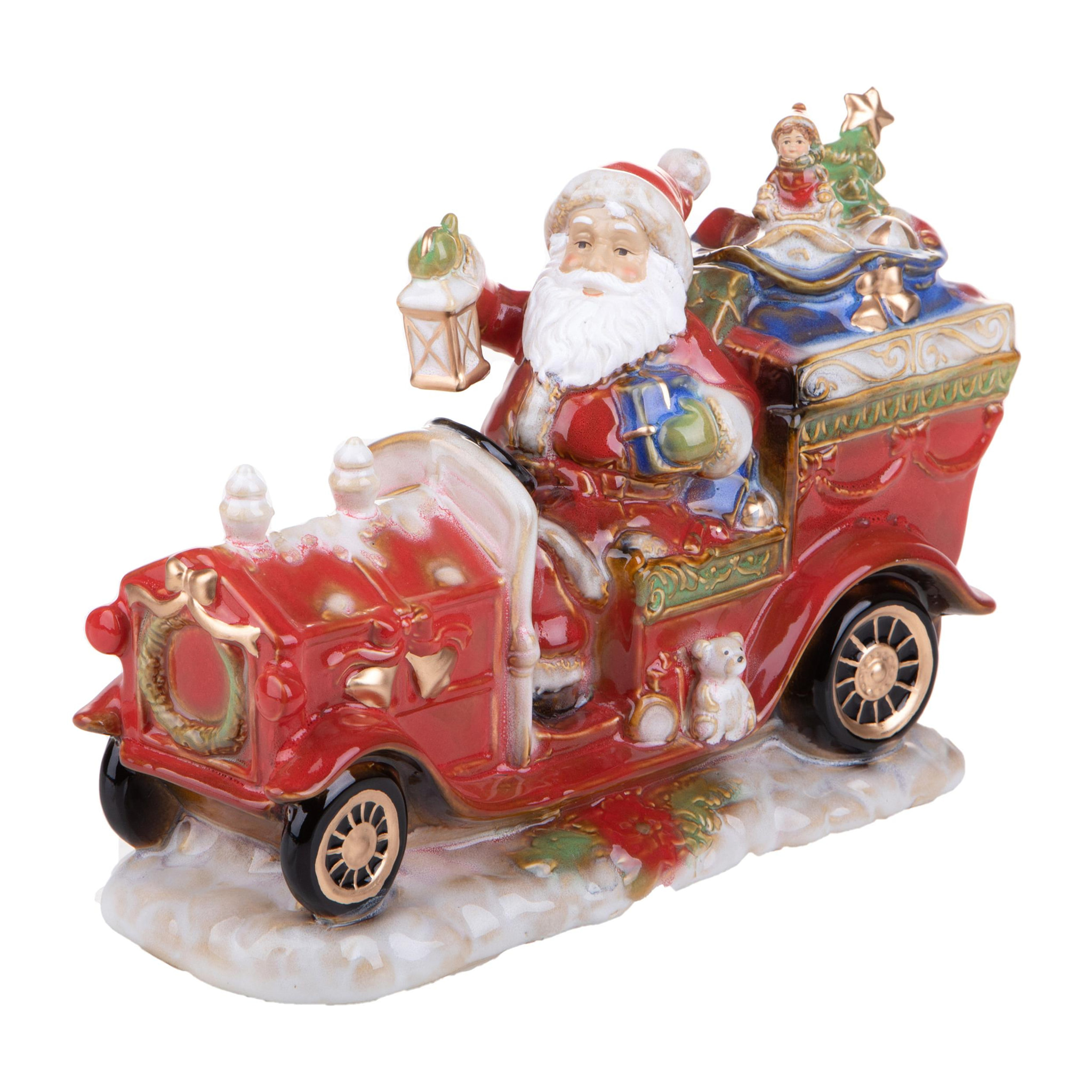 Babbo Natale 34 Cm Su Auto con Doni - Pezzi 1 - Colore:Multicolore - Bianchi Dino - -