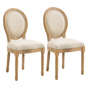 Lot de 2 chaises médaillon – Style Louis XVI – Élégance classique