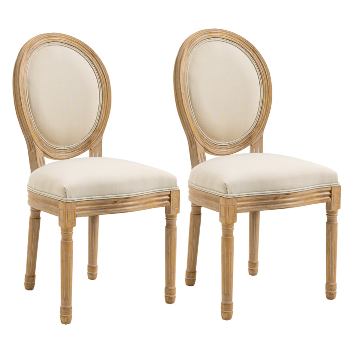 Lot de 2 chaises médaillon – Style Louis XVI – Élégance classique