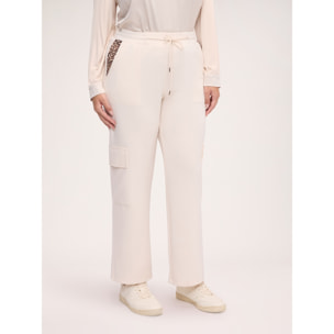 Fiorella Rubino - Pantaloni cargo con stampa macula - Beige