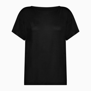 Maglia manica corta scollo barchetta in viscosa sostenibile vestibilità over