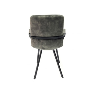 Fauteuil capitonné en velours avec accoudoirs - HERBY