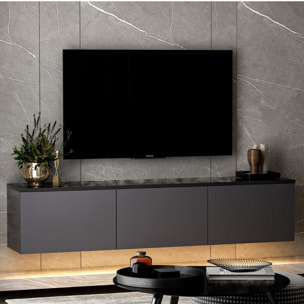 NADI - Meuble TV contemporain anthracite avec rangement 160 cm