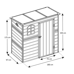 Abri de jardin résine beige Trigano 1,75 m² + kit d'ancrage