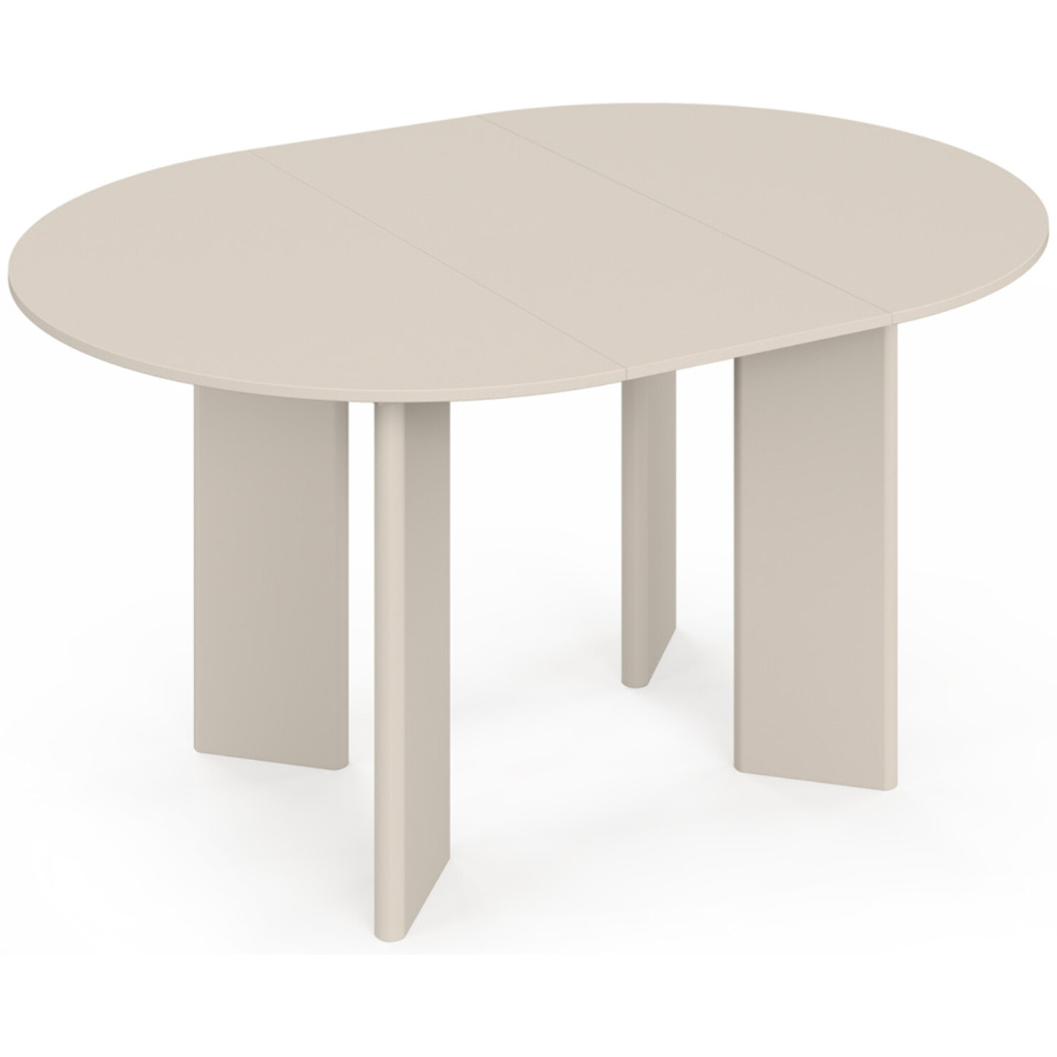 Table à manger ronde extensible Cassia beige Ø110-150cm