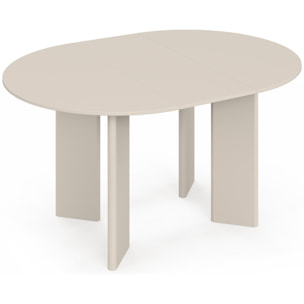 Table à manger ronde extensible Cassia beige Ø110-150cm