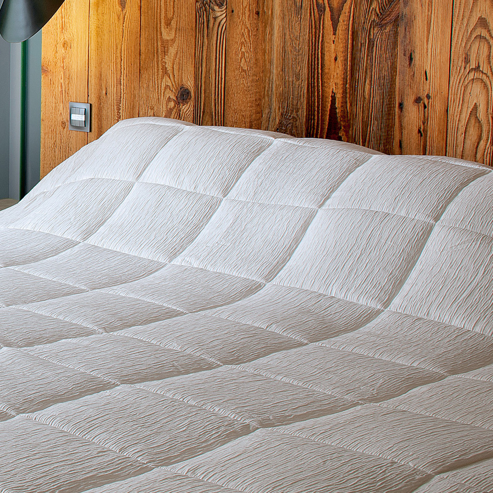 Edredon ou jeté de lit  - Effet Froissé - Ecru