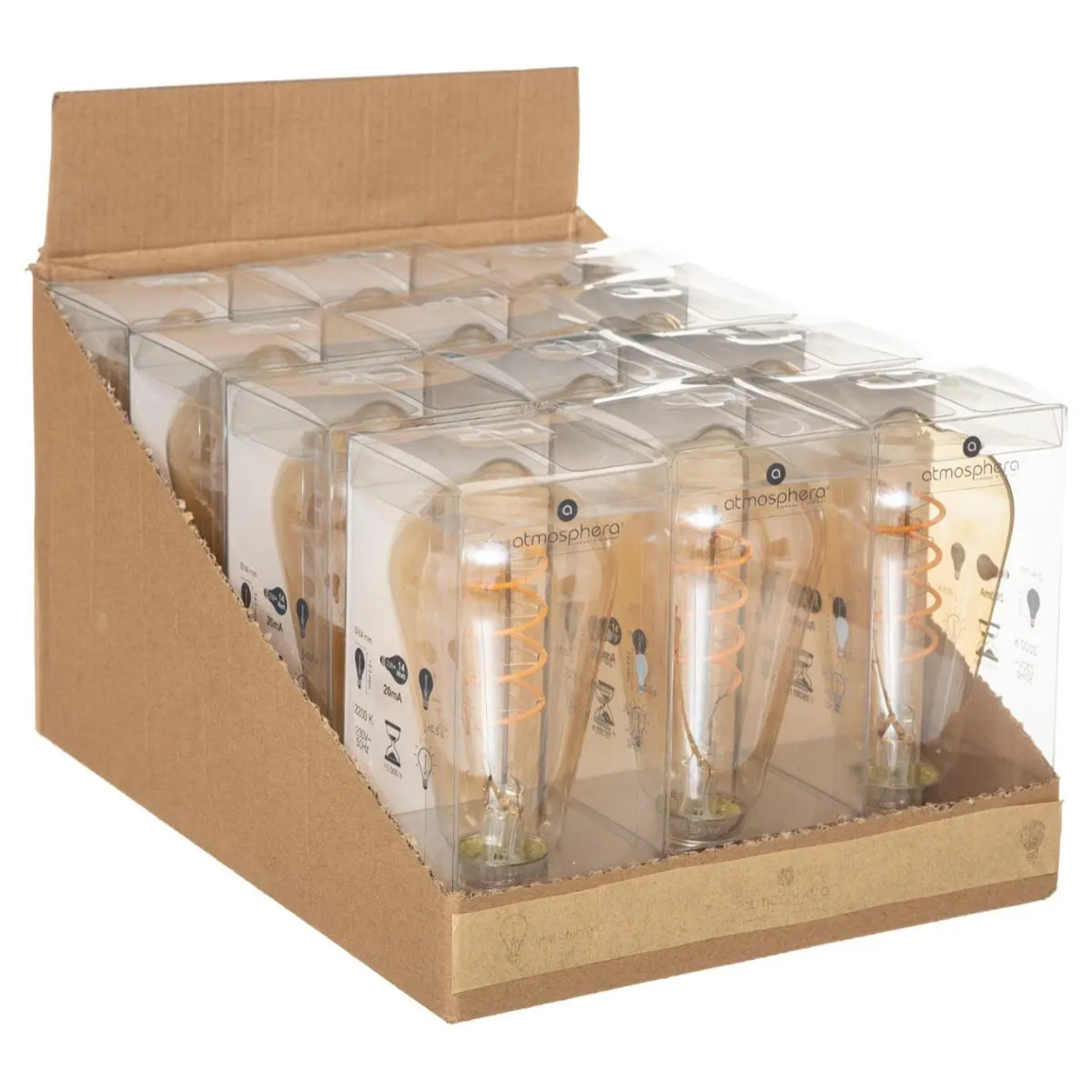 Ampoule LED "Larme" ambrée - filament torsadé E27