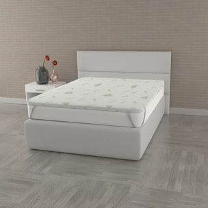 TOPPER MEMORY CON FODERA ALOE, MADE IN ITALY, PIAZZA E MEZZA FRANCESE