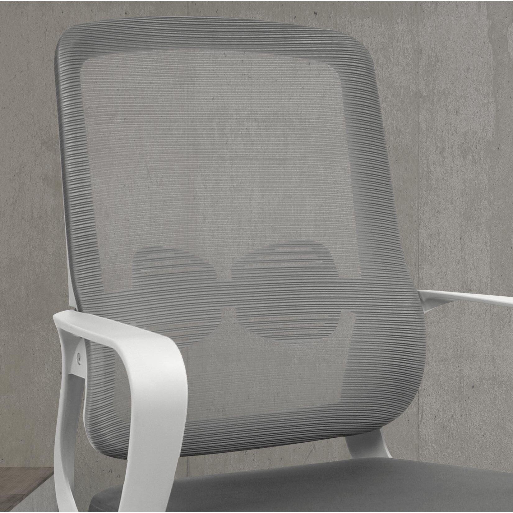 Silla de estudio Leah tela gris 107x66x61 cm