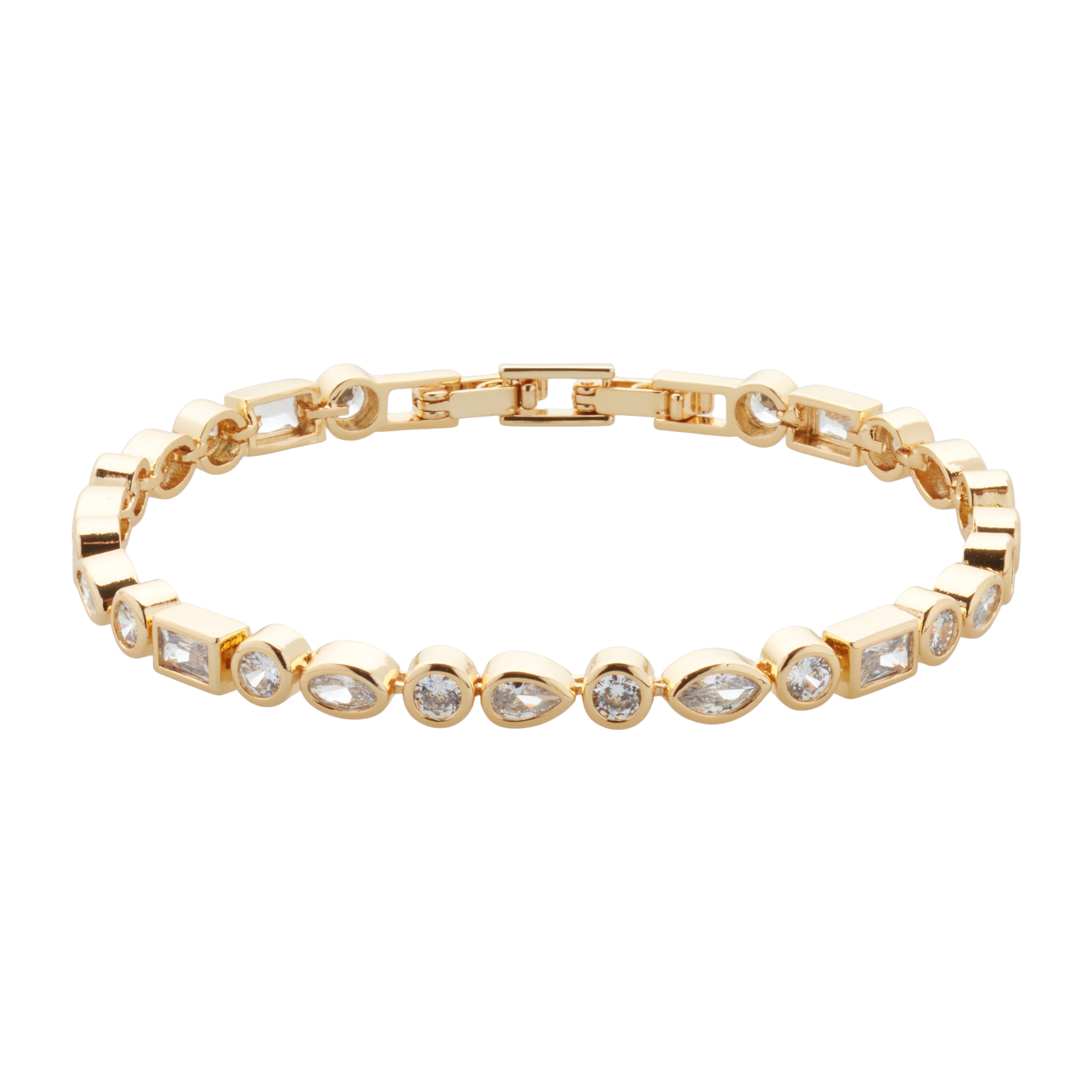 Bracciale U.S. Polo Assn. In metallo dorato con cristalli bianchi