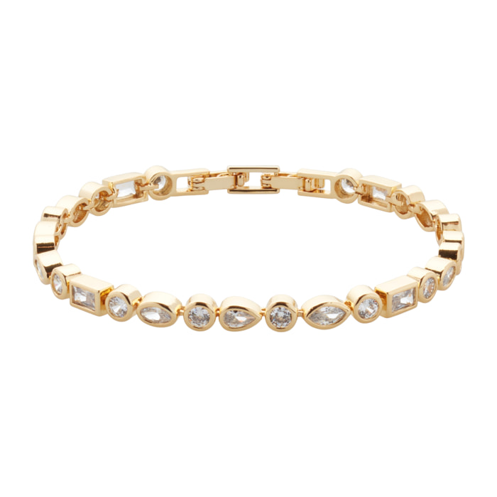 Bracciale U.S. Polo Assn. In metallo dorato con cristalli bianchi