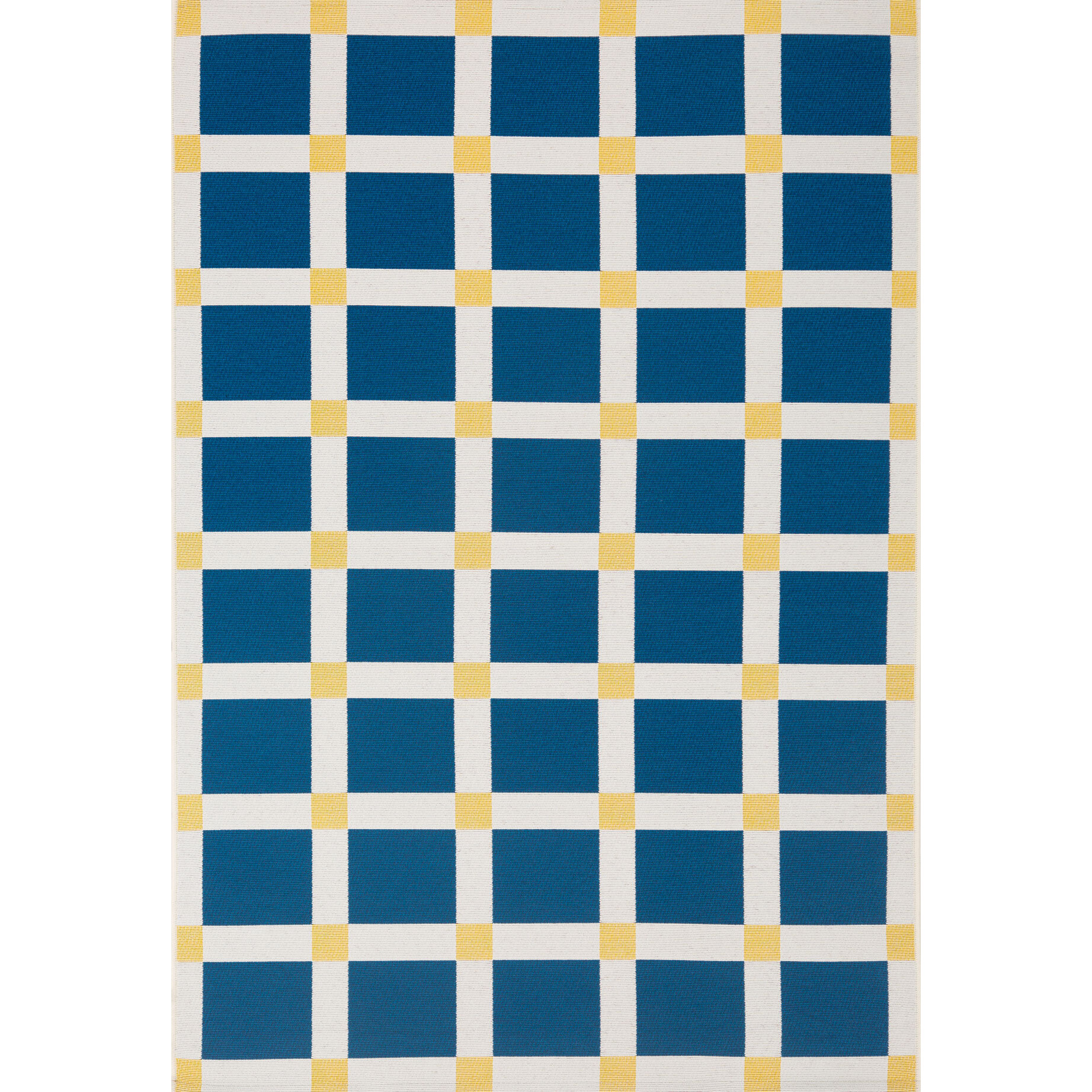 POSITANO - Tapis intérieur/extérieur à motif damier bleu