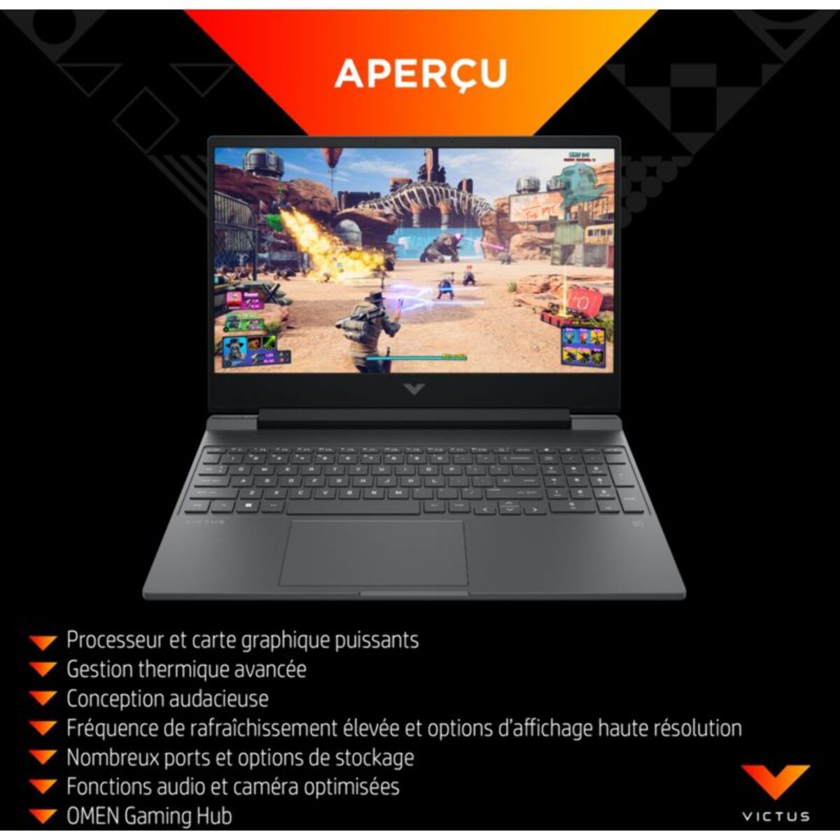 PC Gamer HP Victus 15,6" FHD 144Hz AMD Ryzen AI 5 340 Nvidia GeForce RTX 5060 16 Go RAM DDR5 SSD 512 Go Copilot+