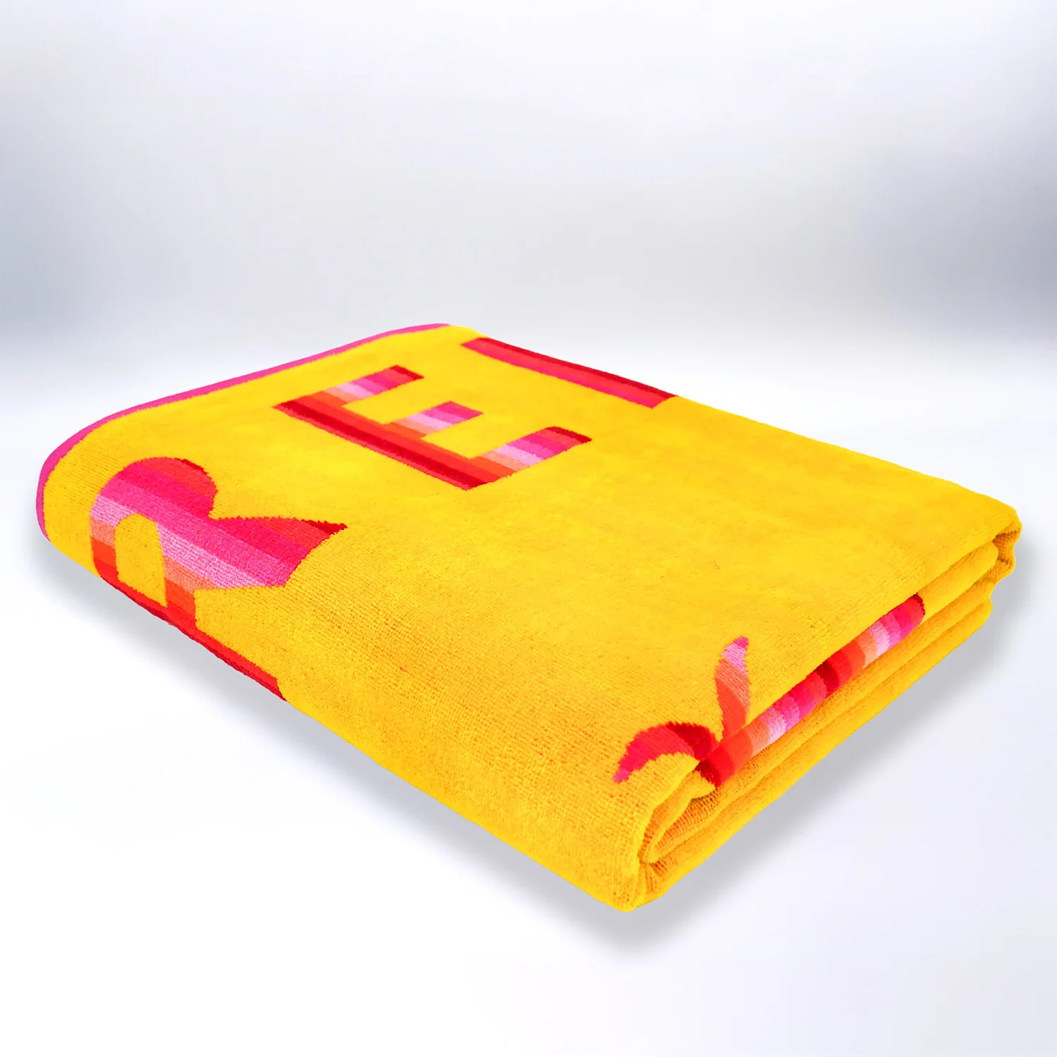 Serviette de plage XL éponge velours Jacquard Jaune 140x180 400g/m² - Malta