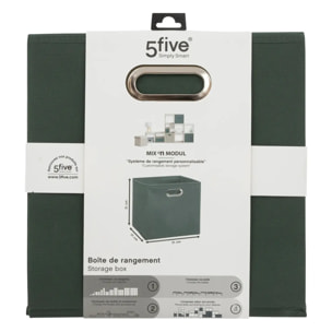 Panier tissu 31x31cm "Mix N' Modul" vert kaki