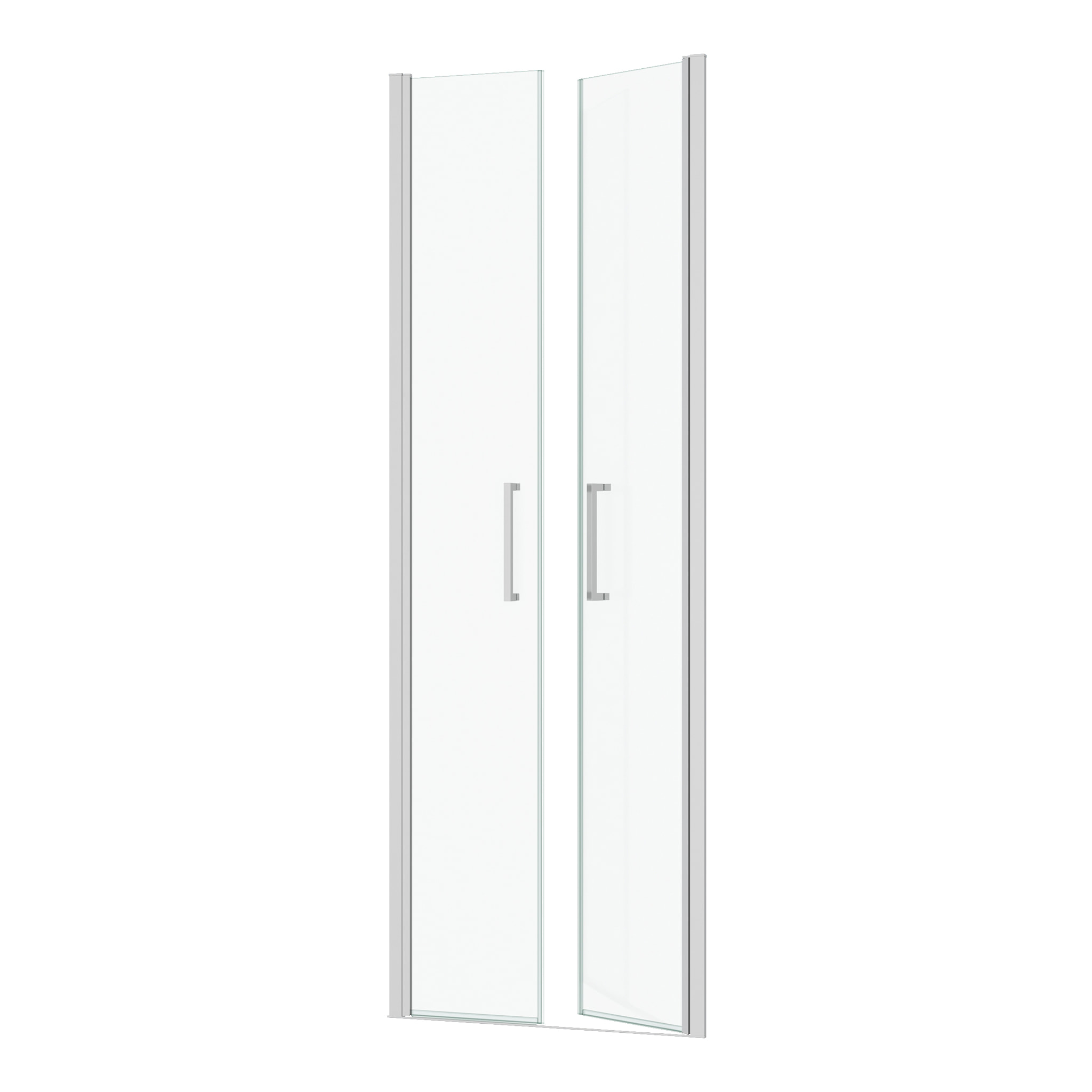 Porte de Douche Double Battant 70x200cm - Verre Trempé Transparent 6mm - Profil Chromé
