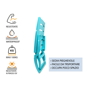 Sedia Camping Spiaggia Pieghevole Spiaggina Portatile Modello Linosa