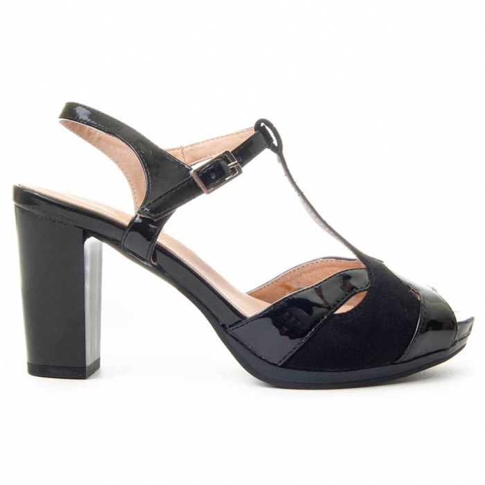 Zapato De Tacón - Negro - Altura: 7 Cm