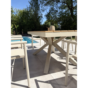 LAMU - Ensemble repas de jardin 8 places en alu - Grège