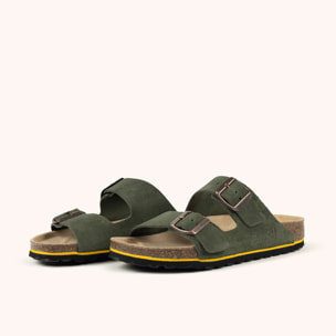 MUNICH SUNGAI 03 Sandalia Bio Unisex con Doble Hebilla Verde Oliva