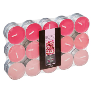 Lot de 30 bougies parfumées - rose - 320g