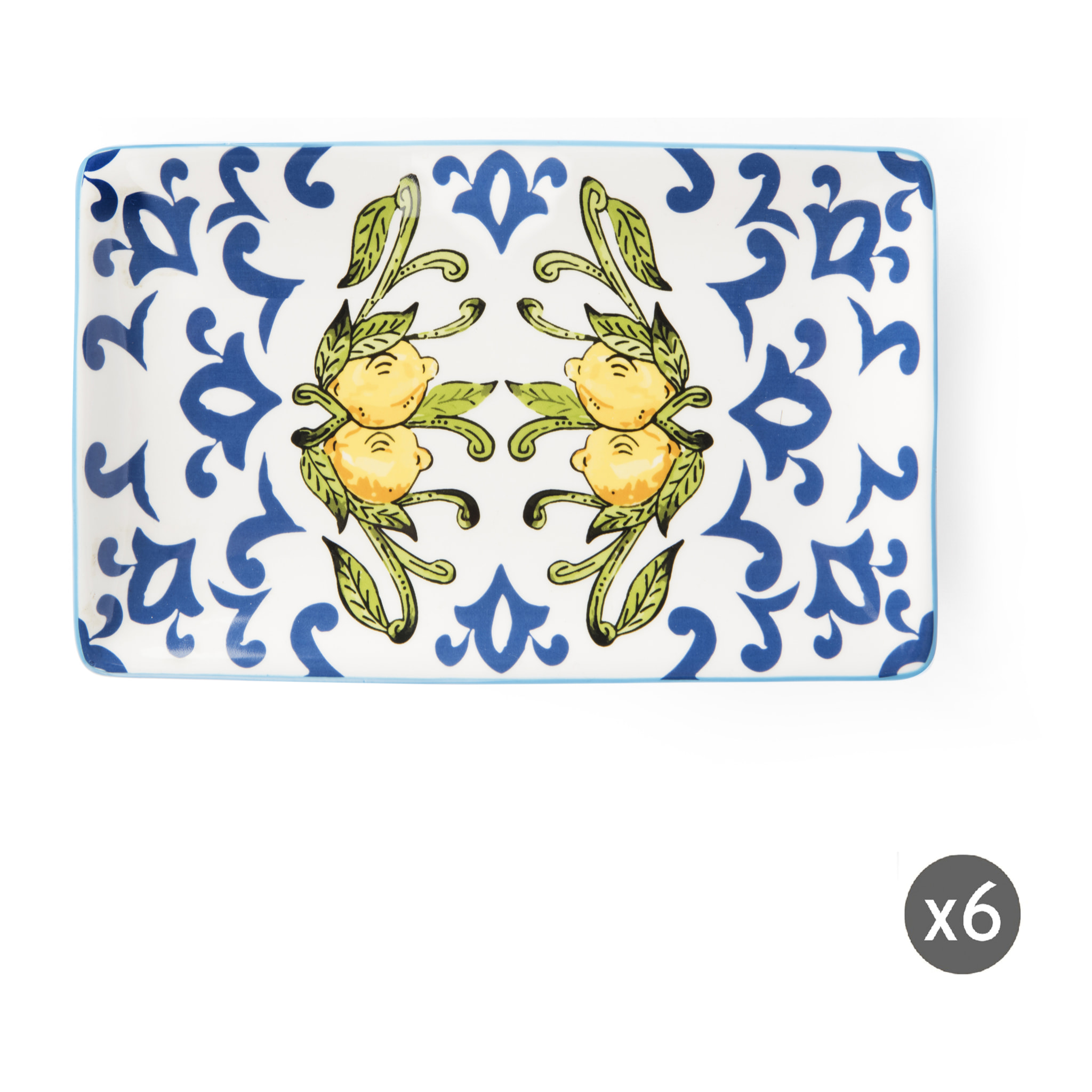 Set de 6 assiettes de service en céramique Excelsa – Amalfi, Multicolore