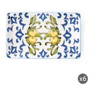 Set de 6 assiettes de service en céramique Excelsa – Amalfi, Multicolore