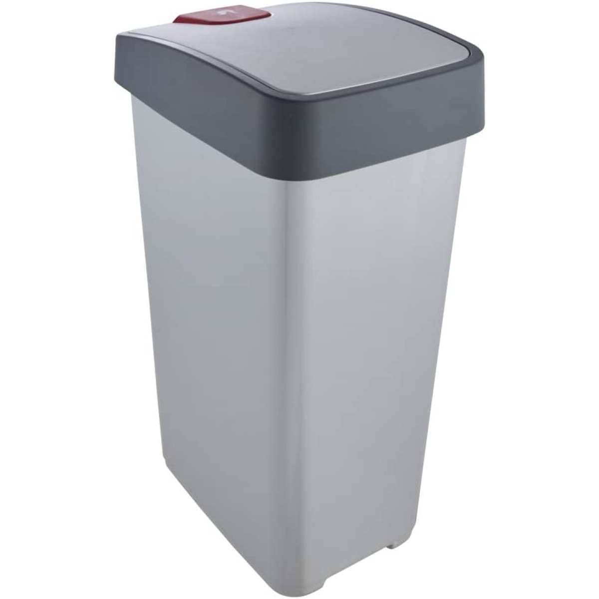 Cubo de Basura Premium con Tapa Abatible, Tacto Suave, color Plateado