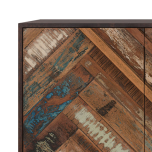 Buffet 4 portes en bois d'acacia et bois recyclé - Krabi