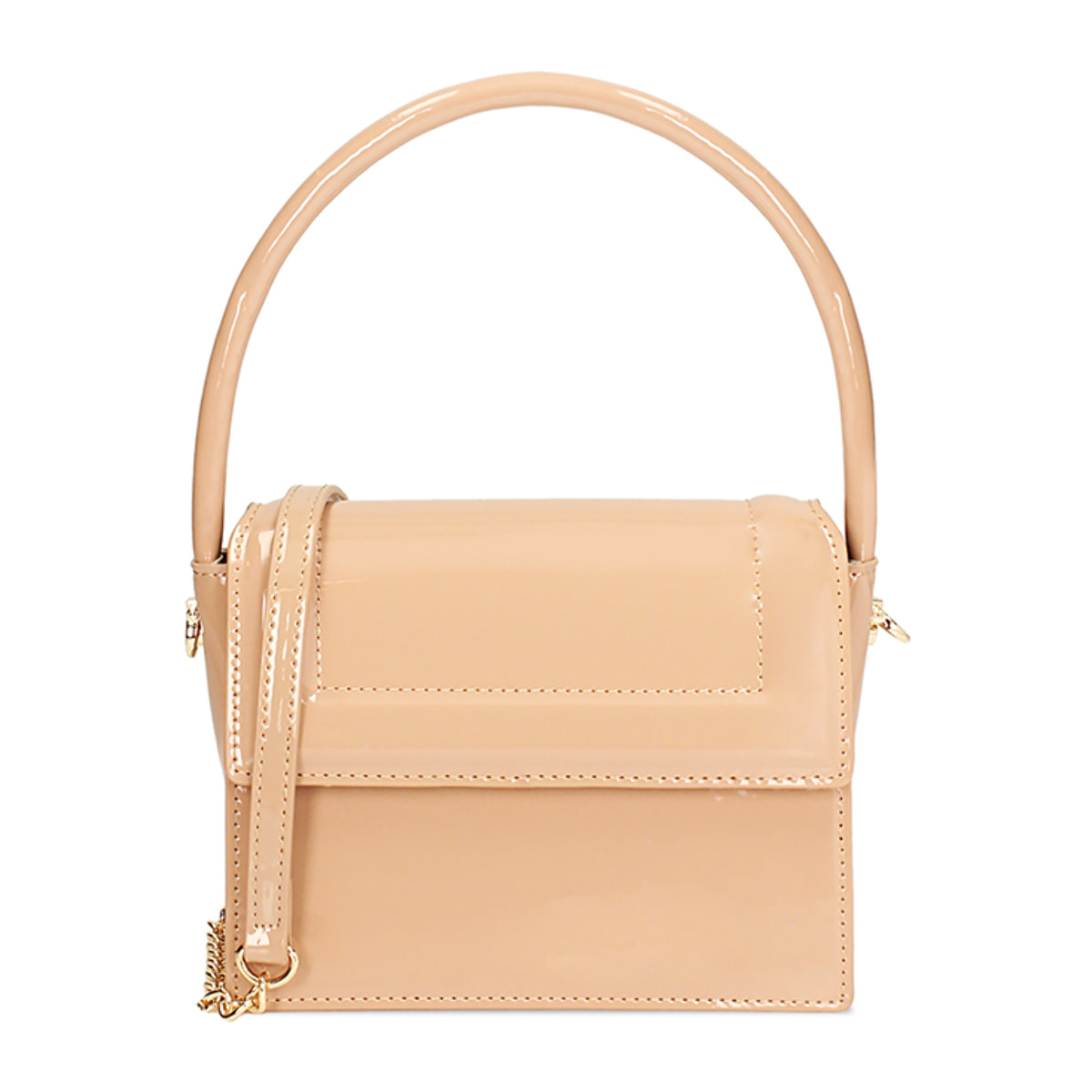 Mini bag donna nude in vernice