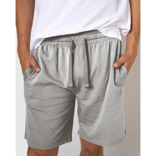Pantalón corto básico deportivo liso gris claro