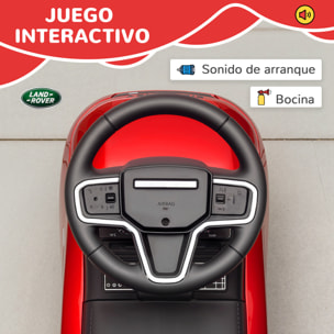 Coche Correpasillos con Licencia de Land Rover, Correpasillos para Niños de 18-36 Meses con Almacenaje, Volante, Bocina, Sonidos de Motor, 65,5x28x42 cm, Rojo