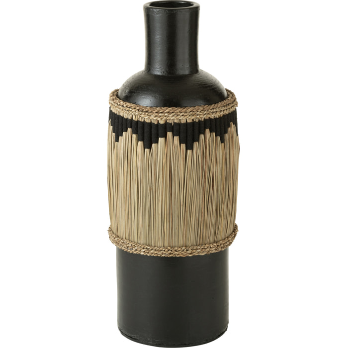 J-Line Vase Motifs Terracota/Herbes Noir/Nataurel