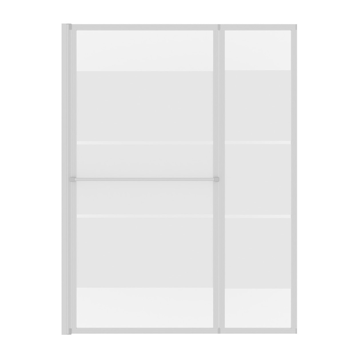 Pare baignoire relevable 139x105cm avec volet - verre transparent avec bande depolie