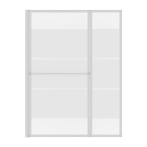 Pare baignoire relevable 139x105cm avec volet - verre transparent avec bande depolie