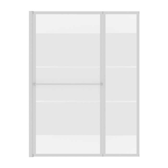 Pare baignoire relevable 139x105cm avec volet - verre transparent avec bande depolie