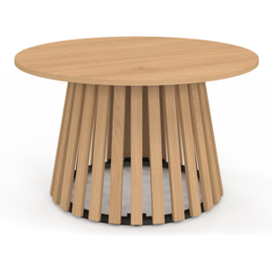 Table basse ronde Camélia pieds lattes