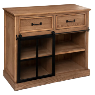 Buffet 1 porte "Danik" bois naturel 94x95cm