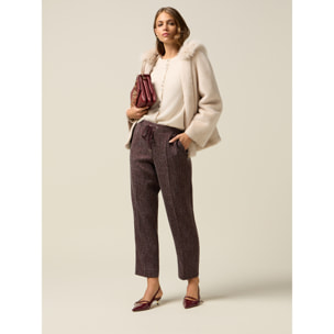 Oltre - Joggers in tessuto mélange - Bordeaux