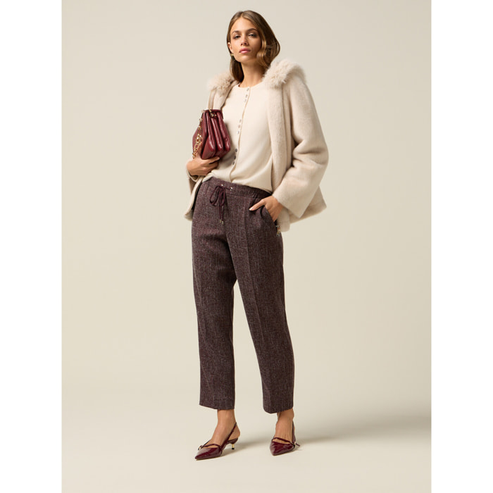 Oltre - Joggers in tessuto mélange - Bordeaux