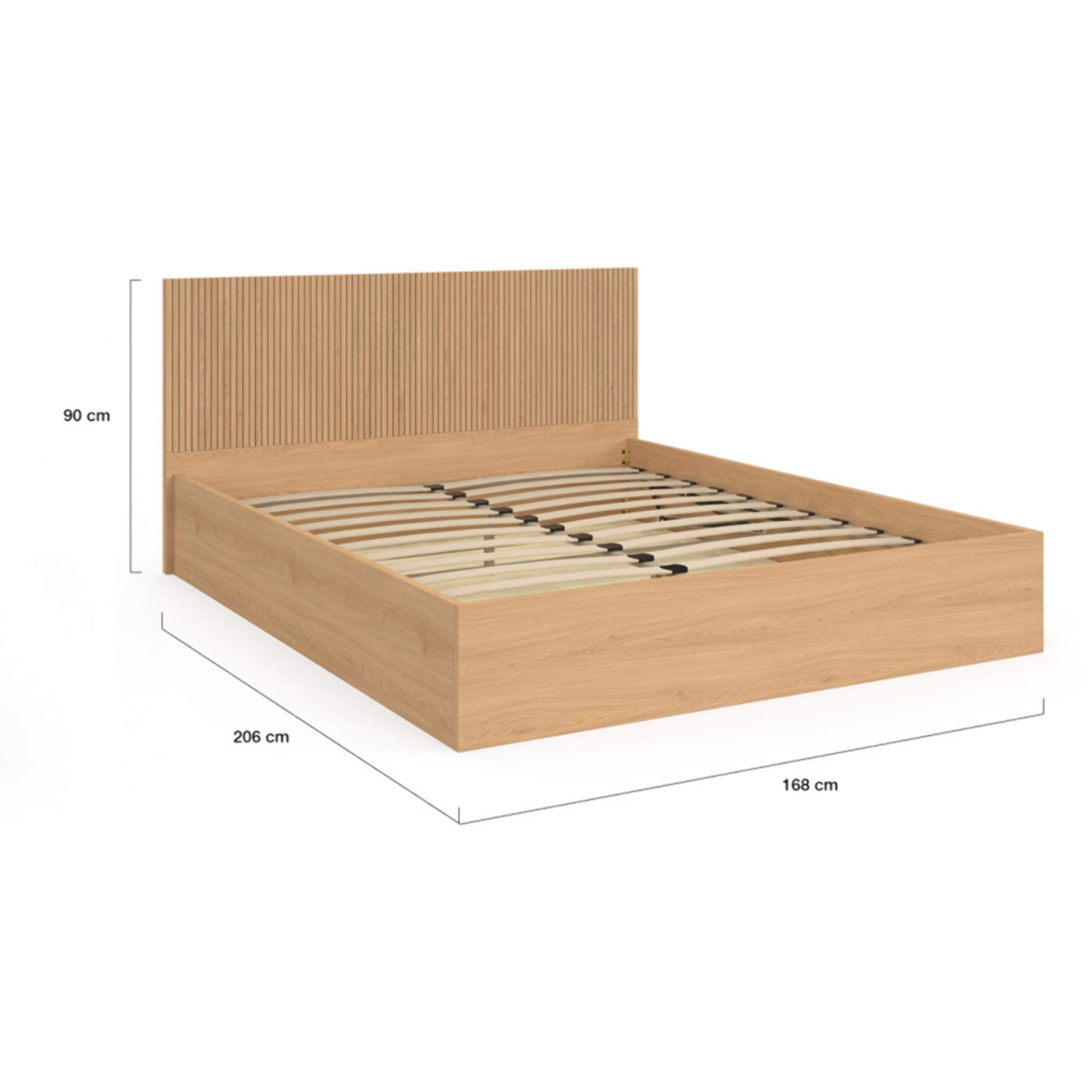 Lit coffre Faustine 160x200cm tête de lit lattes